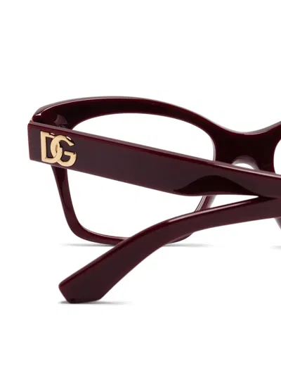 Dolce & Gabbana Square-frame Glasses In Red