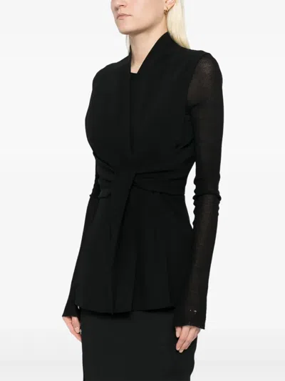 Rick Owens Structured Sleeveless Jacket In Black