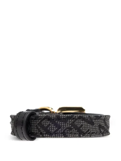 Versace Patterned-jacquard Collar In Black