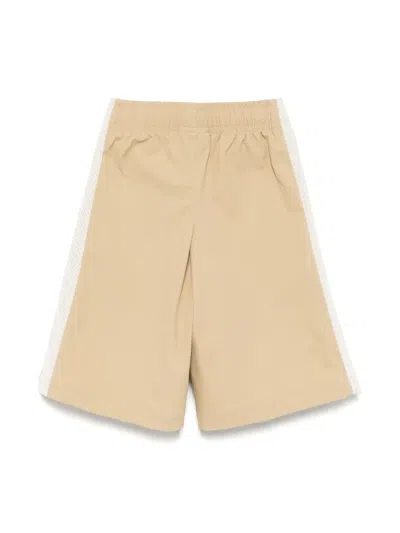 Lacoste Taffeta Mesh-panel Shorts In Neutrals