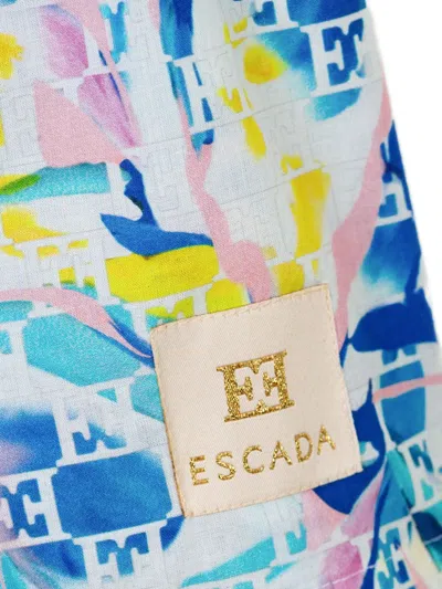 Escada Cotton Shorts In Blue