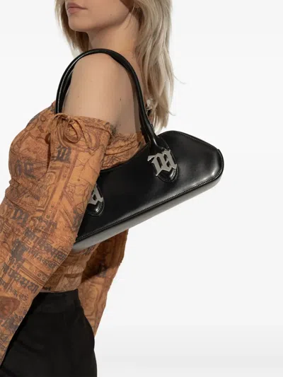 Misbhv Leather Bowling Bag Twin Handles In Black