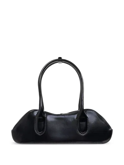 Misbhv Leather Bowling Bag Twin Handles In Black