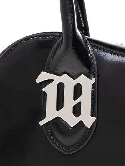 Misbhv Leather Bowling Bag Twin Handles In Black
