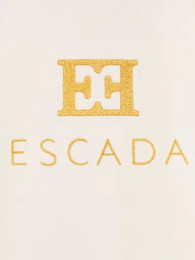 Escada Logo-embroidered T-shirt In Neutrals