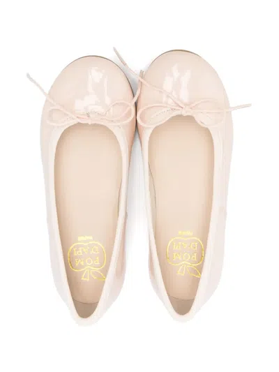 Pom D'api Patent Finish Ballet Flats In Neutrals