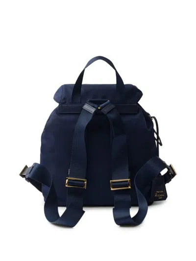 Prada Small Re-nylon Backpack In Blau