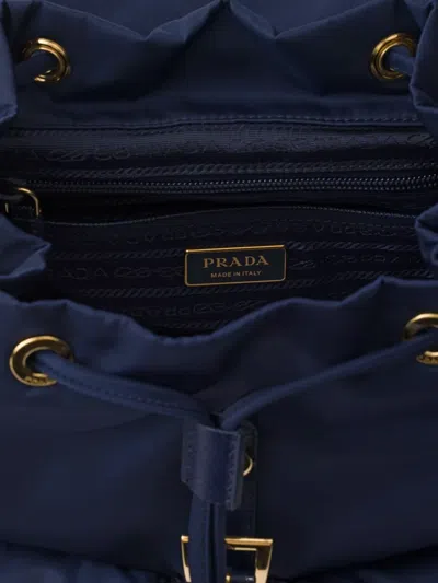 Prada Small Re-nylon Backpack In Blau