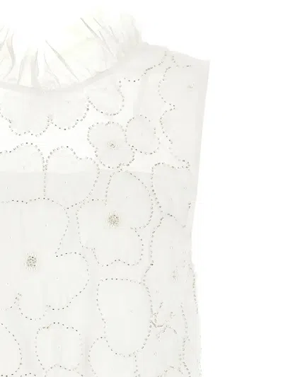 Self-portrait Self Portrait 'white Tulle Satin Bow Mini' Dress