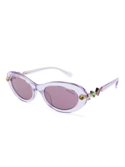 Swarovski Sonnenbrille Mit Kristallen In Violett