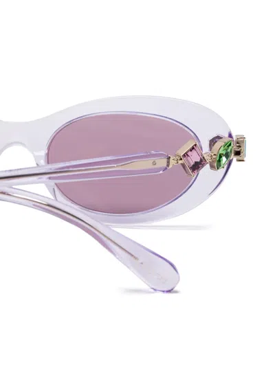 Swarovski Sonnenbrille Mit Kristallen In Violett