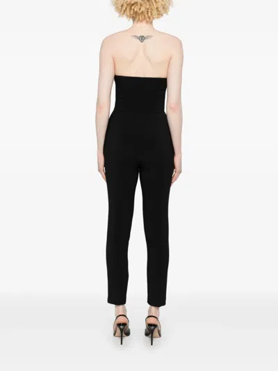 Elisabetta Franchi Strapless Jumpsuit With Waist Belt In Black
