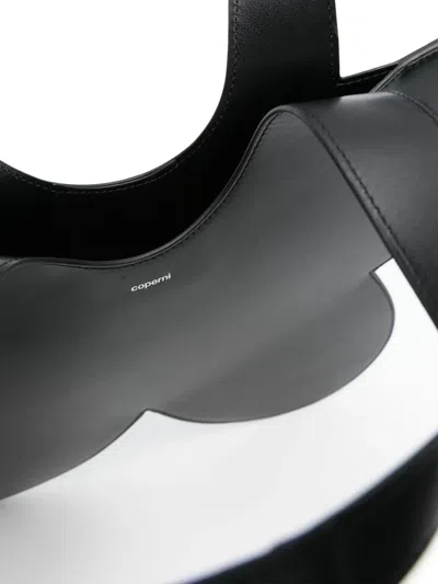 Coperni Flower-shaped Black Calf Leather Tote Bag In Black