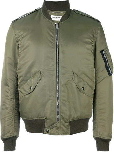 Saint Laurent Olive Green Bomber Jacket