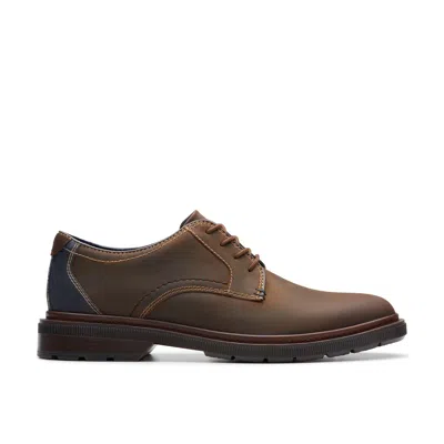 Clarks Burchill Derby In Brown Leather In Multi