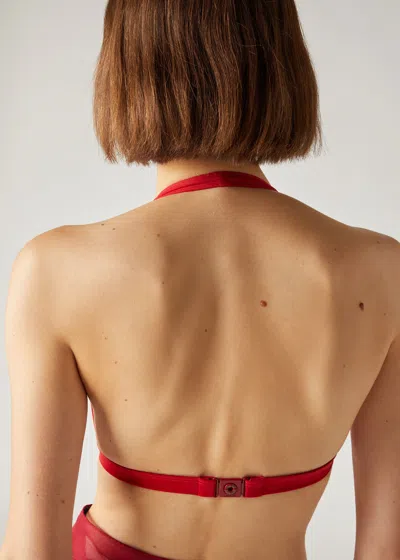 Loro Piana Triangular Bikini In Red