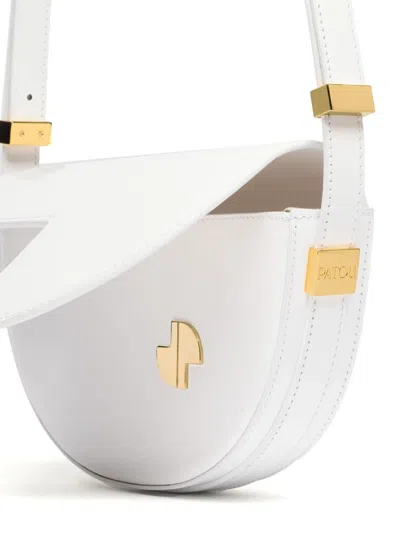 Patou Small Leather Shoulder Bag In White