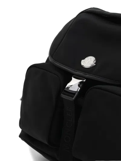 Moncler Functional Polyester Backpack With Multiple Pockets In Black