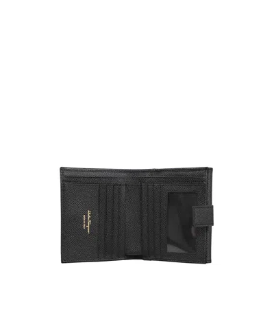 Ferragamo Double-fold Wallet In Black