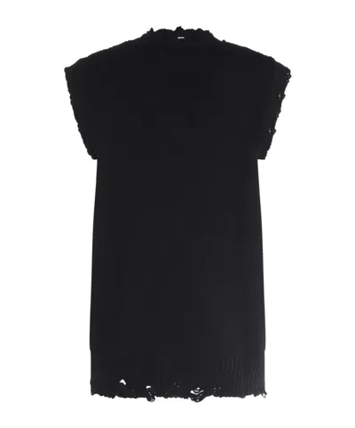 Alexander Mcqueen Patch Embroidery Distressed Tank Top In Black