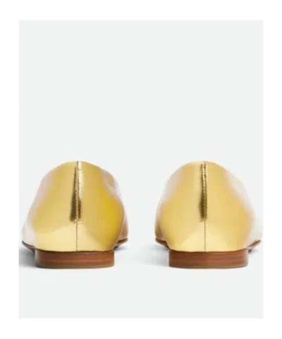 Bottega Veneta Gold Sofia Ballerina Flats In Nude