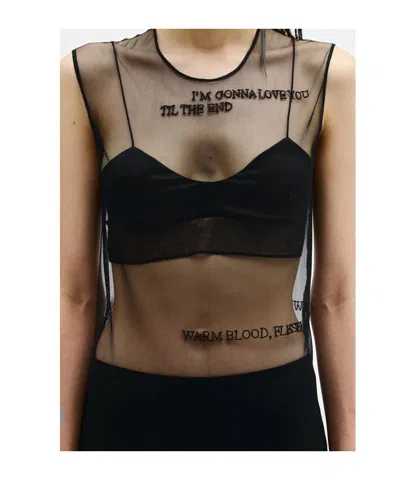 Ann Demeulemeester Seda Till The End Semi-sheer Mesh Maxi Dress In Black