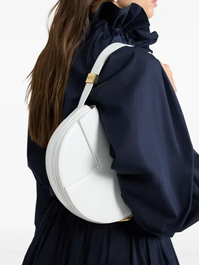 Patou Small Leather Shoulder Bag In White