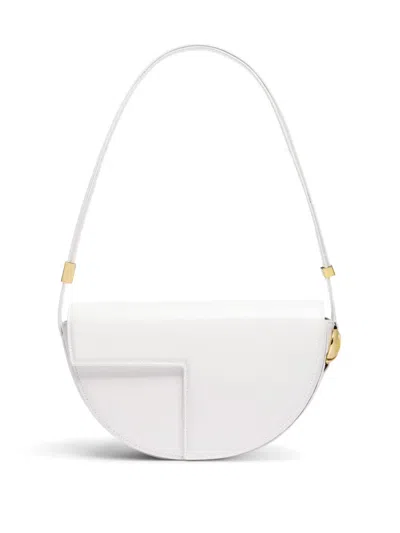Patou Small Leather Shoulder Bag In White