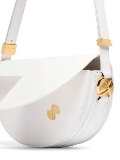 Patou Small Leather Shoulder Bag In White