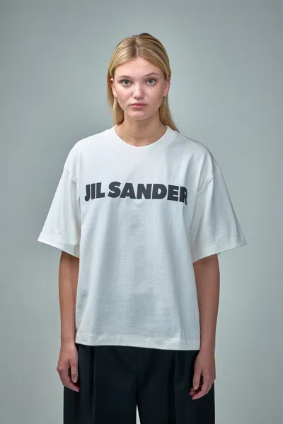 Jil Sander Women Ivory Cotton Oversize T-shirt In Multi