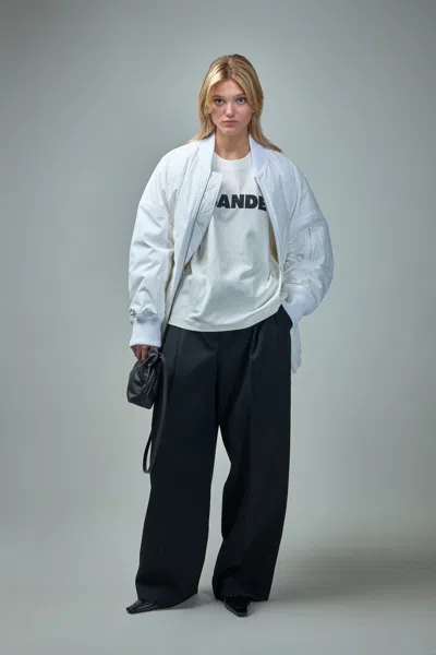 Jil Sander Women Ivory Cotton Oversize T-shirt In Multi