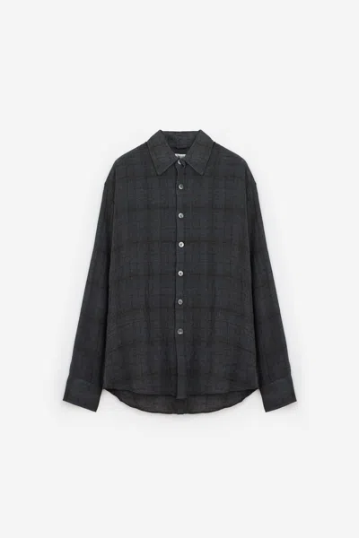 Our Legacy Above Plaid Cotton Blend Shirt In Black