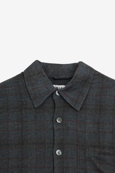 Our Legacy Above Plaid Cotton Blend Shirt In Black