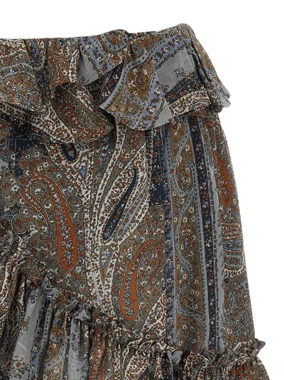 Saint Laurent Minigonna In Georgette Stampato  Donna In Multicolore