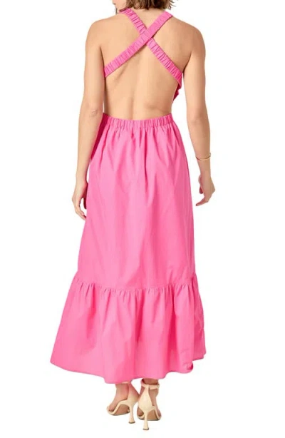 English Factory Open Back Sundress In Fuchsia