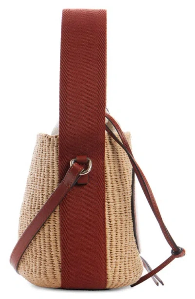 Chloé Horse Medallion Paper Bucket Bag In Sepia Brown