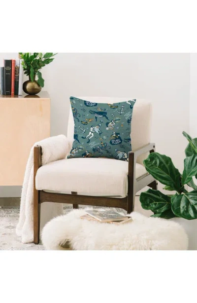 Deny Designs Ocean Pattern Square Throw Pillow In Green
