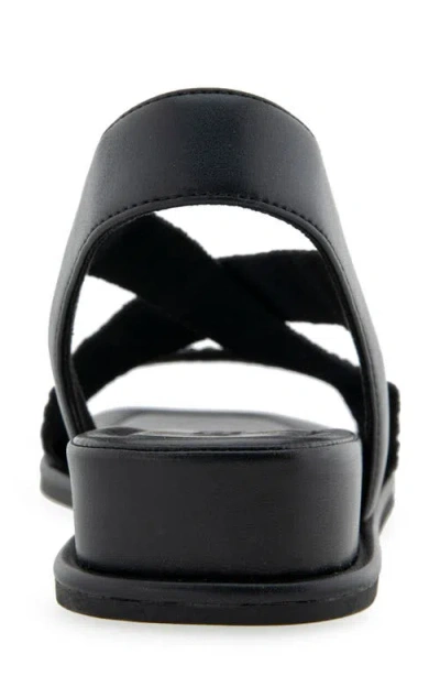 Aerosoles Women's Bora Wedge Sandals In Black Rouched Elastic Fabric