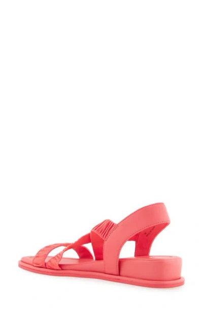 Aerosoles Women's Bora Wedge Sandals In Coral Rouched Elastic Fabric