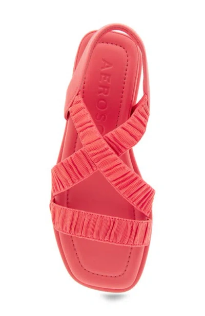 Aerosoles Women's Bora Wedge Sandals In Coral Rouched Elastic Fabric