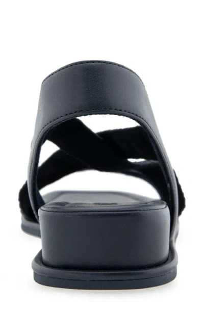 Aerosoles Women's Bora Wedge Sandals In Navy Rouched Elastic Fabric