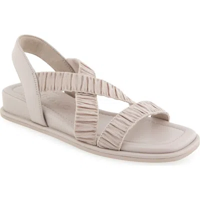 Aerosoles Women's Bora Wedge Sandals In Stone Rouched Elastic Fabric