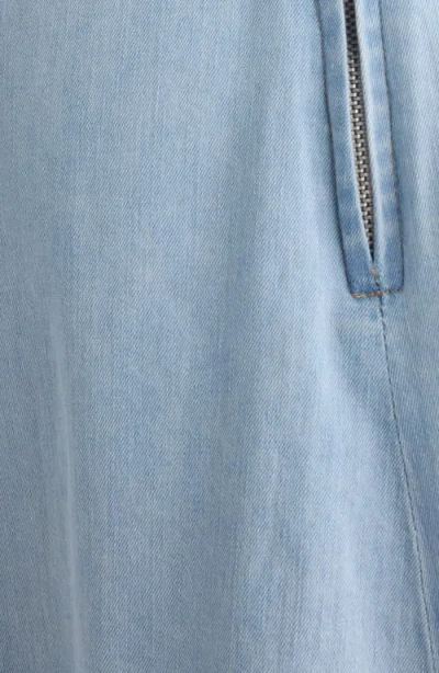 Acne Studios Denim Dress Asymmetric Sleeveless Frayed Hem In Blue