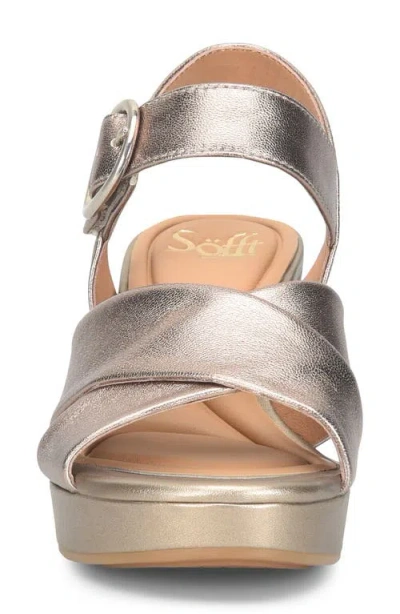 Söfft Lizzie Ankle Strap Platform Sandal In Light Espresso