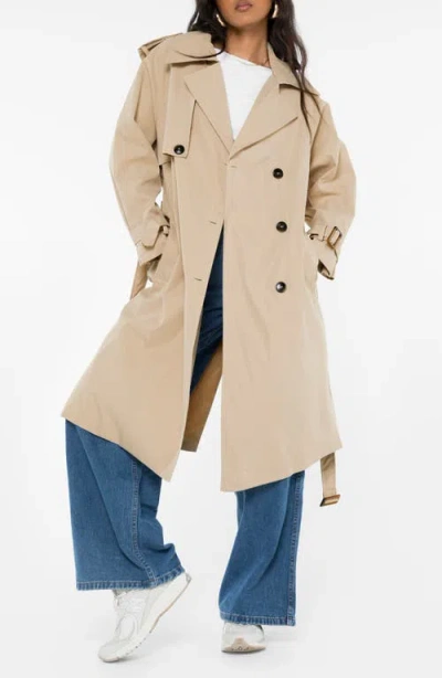 Princess Polly Westwind Trench Coat In Natural