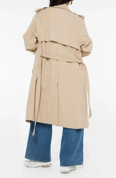 Princess Polly Westwind Trench Coat In Natural