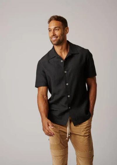 Leisure Lab Cabana Button Up In Matte Black