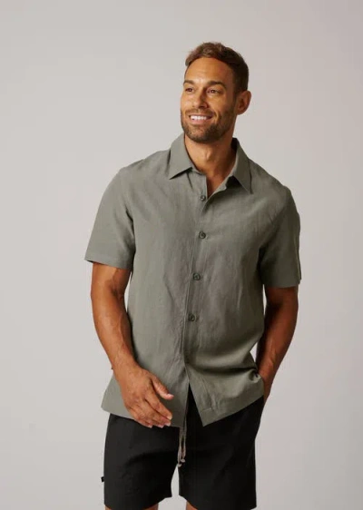 Leisure Lab Cabana Button Up In Sage