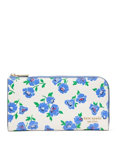 Kate Spade New York Devin Springtime Zip Around Continental Wallet In Cream Multi