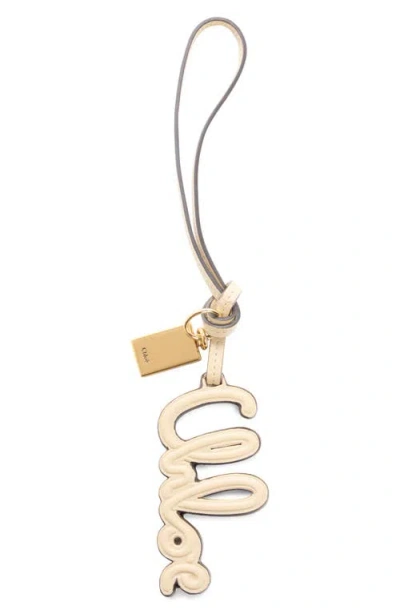 Chloé Key Holder With Wrist Strap And Bag Charm In Deep Ivory